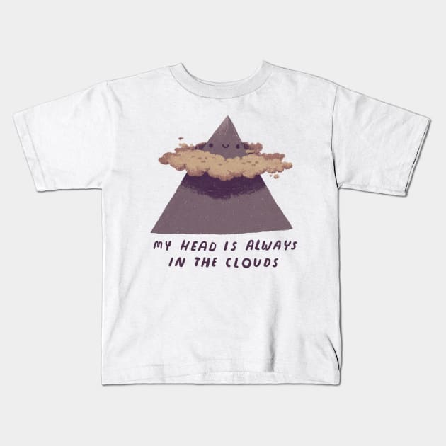 my head is always in the clouds Kids T-Shirt by Louisros